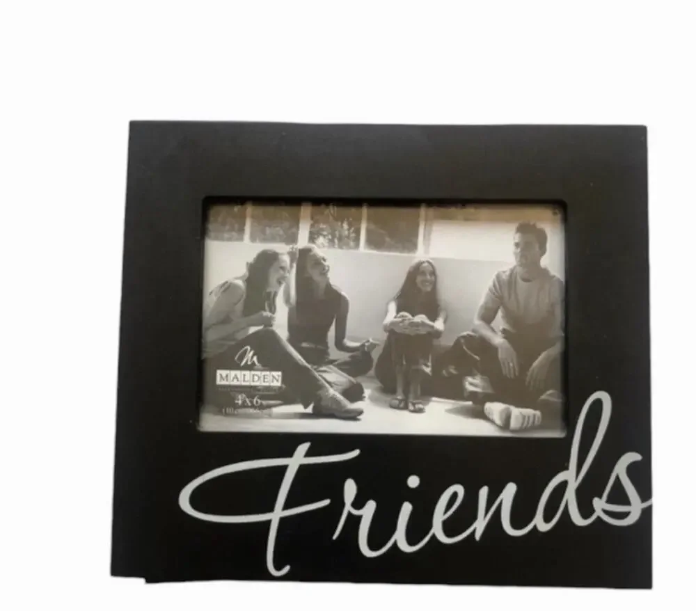 Malden “Friends” Black Picture Frame 4x6 Script Quote Photo Frame Horizontal